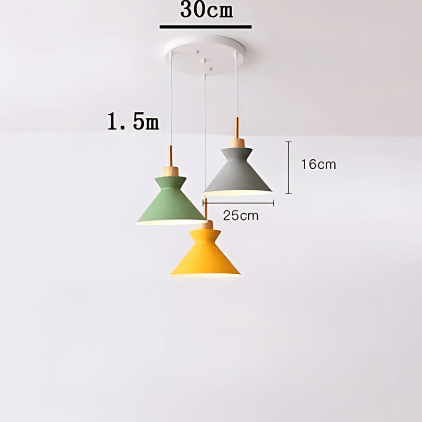 Brinley Metal Pendant Light close-up – square painted design | OroDwell