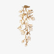 Antique brass ceiling light with sixteen frosted glass globes on branching stems