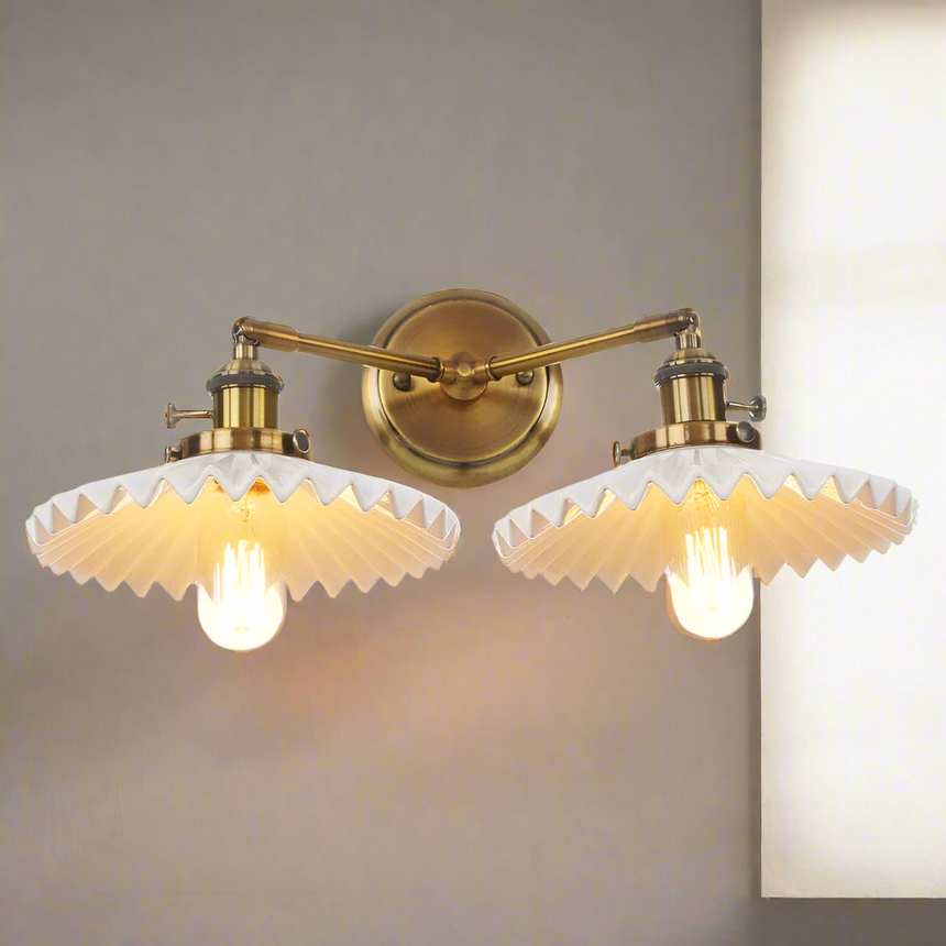 Wall Lamp with Ceramic and Iron Finish for Living Room | OroDwell