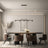 Steel and acrylic pendant light with warm glow