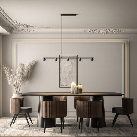 Steel and acrylic pendant light with warm glow