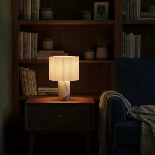 Marble Base Table Lamp for Bedside Ambiance