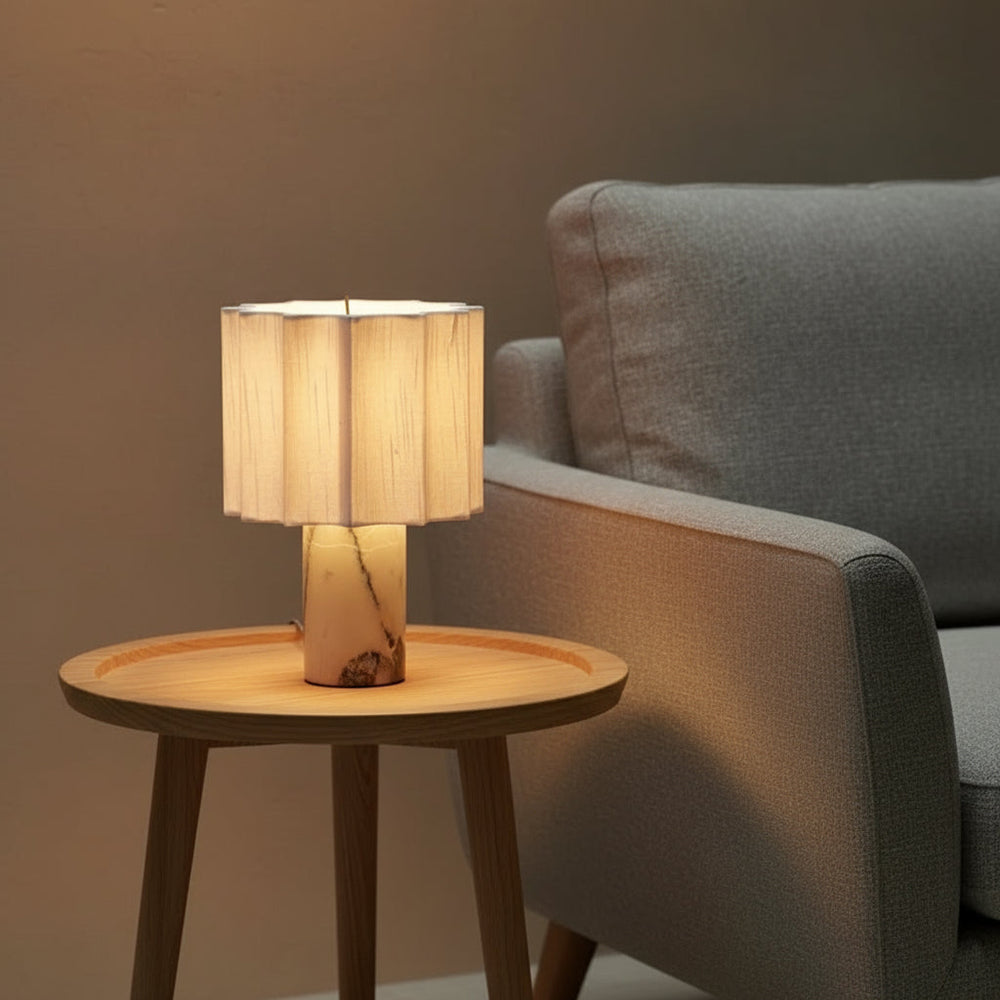 Marble Table Lamp LED Warm Ambient Glow for Bedroom
