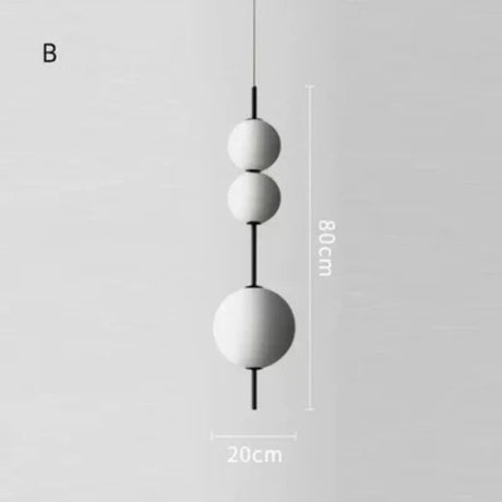 Version B drawn as three balls on an 80 cm rod with the 20 cm width marked