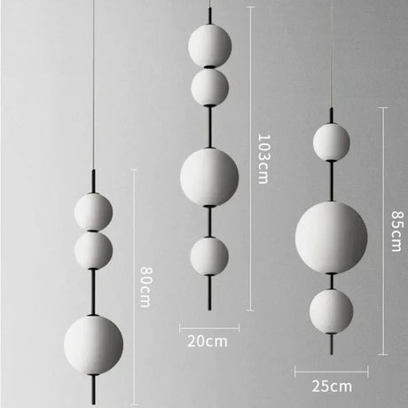 Three ball and four ball versions drawn side by side with heights marked