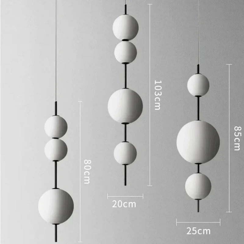 Three ball and four ball versions drawn side by side with heights marked