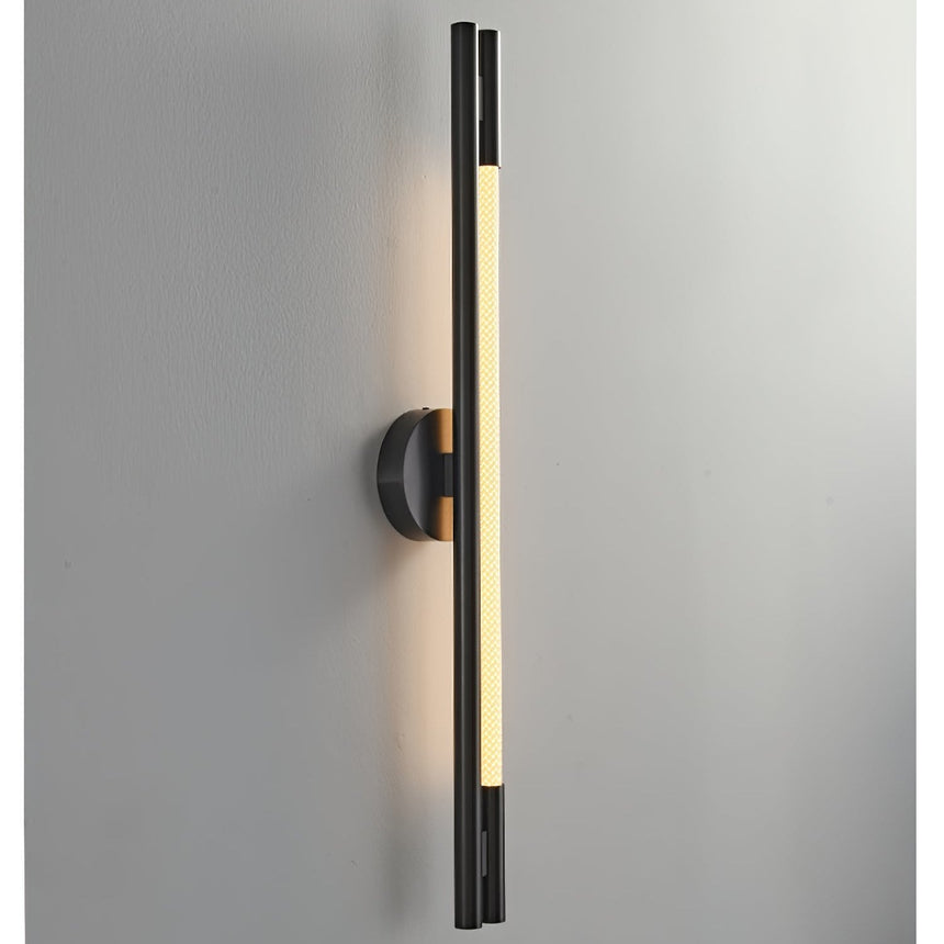 The bar unlit on a gray wall, showing the slim black frame