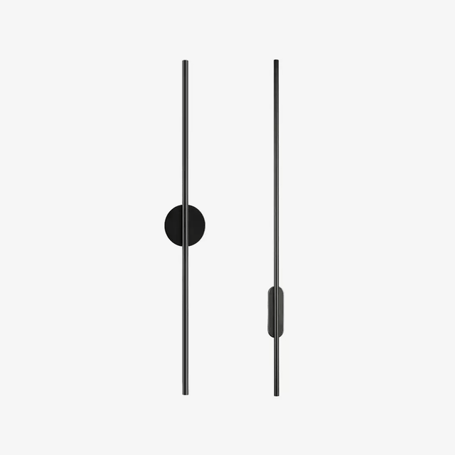 Two slim black rods shown together, one with a round hub and one with a bar