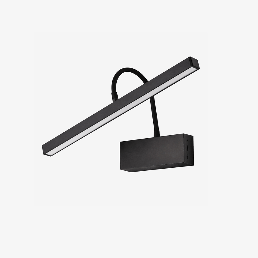 Black bar carried on a curved arm from a small rectangular battery box