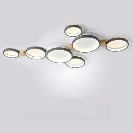 White Metal Ceiling Light Installed in Living Room