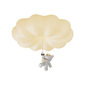 Lit cloud shade with the bear hanging below it, shown on a plain background