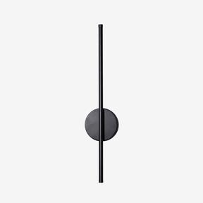 A slim black rod crossing a round wall mount, the fitting switched off