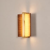 Close view of the lit slot where the two curved wings almost meet