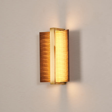 Close view of the lit slot where the two curved wings almost meet