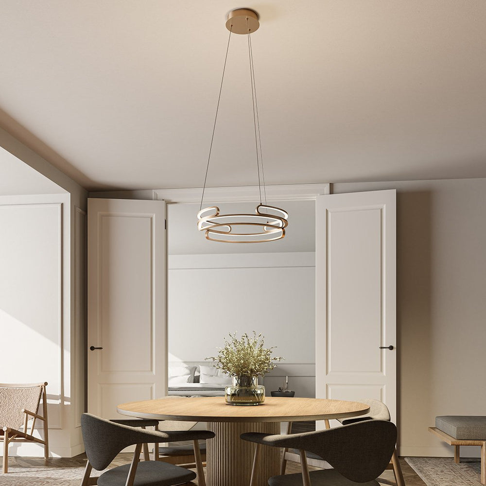 Metal pendant light with sleek modern silhouette design