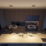 Pendant lamp installed above dining table