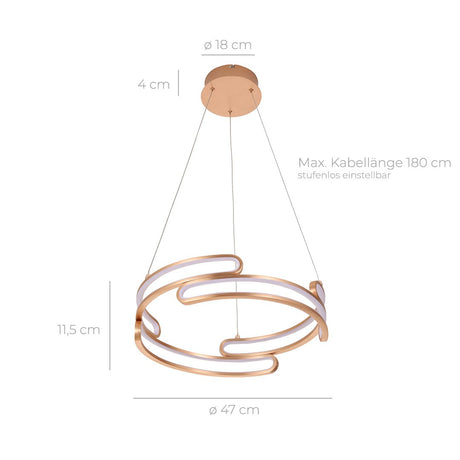 Metal pendant light with adjustable hanging depth