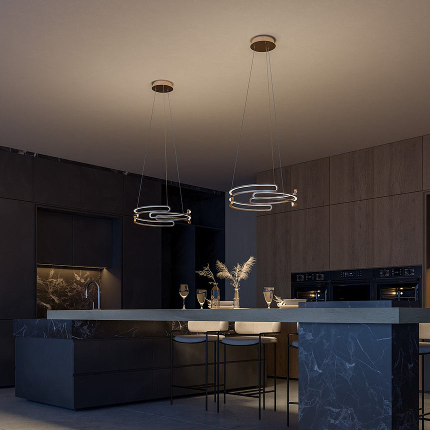 Metal pendant light for kitchen island decor