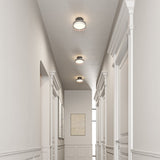 Matte black and chrome ceiling lamp