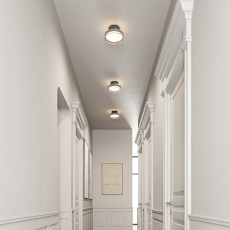 Matte black and chrome ceiling lamp