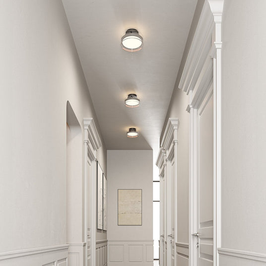 Matte black and chrome ceiling lamp