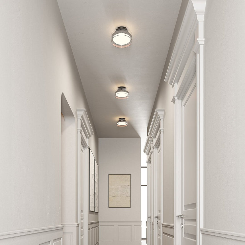 Matte black and chrome ceiling lamp