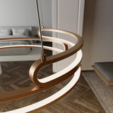 Aluminum and glass pendant lamp for warm light