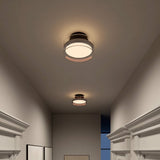 Metal and glass ceiling lamp with warm glow