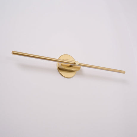 The gold version seen straight on, a thin rod through a round gold boss