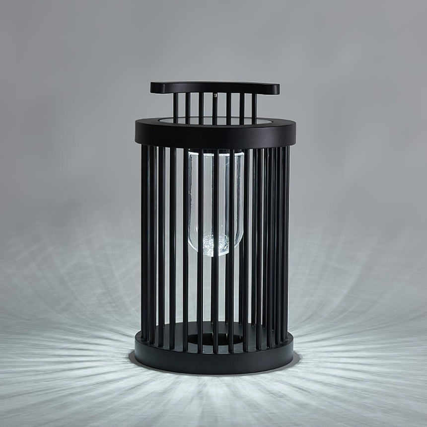 The bars throwing a ring of fine light lines across the surface below