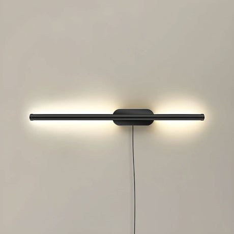 The slim black profile seen unlit, a thin bar through a small round plate