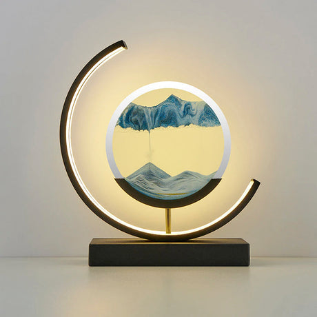 DriftGlass LED Lamp with Rotating Sand Display