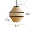 Dimension card for shape A of the woven willow shade, 35 by 38 cm