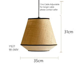 Dimension card for shape B of the woven willow shade, 35 by 31 cm
