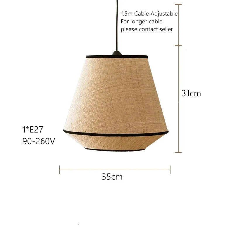 Dimension card for shape C of the woven willow shade, 35 by 31 cm
