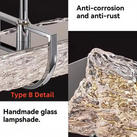 The second version shown with its bracket and the handmade glass bar