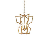 The scalloped frame seen unlit against plain white, chain and canopy above