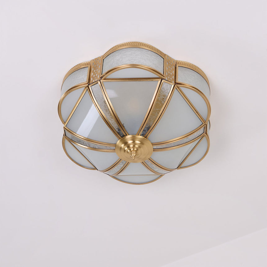 Low profile model seen from below with the milk glass lit