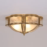 Side view of the milk glass drum and its pierced brass band