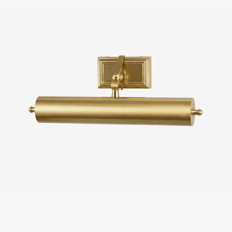 Brass tube hung under a square capped bracket on a plain wall plate