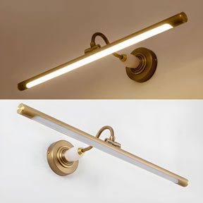 The darker bronze version lit against a warm ground, the arm curving to the plate