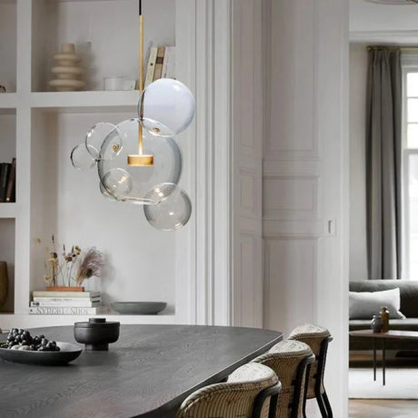 Spherical Pendant Light with Metal and Glass Finish