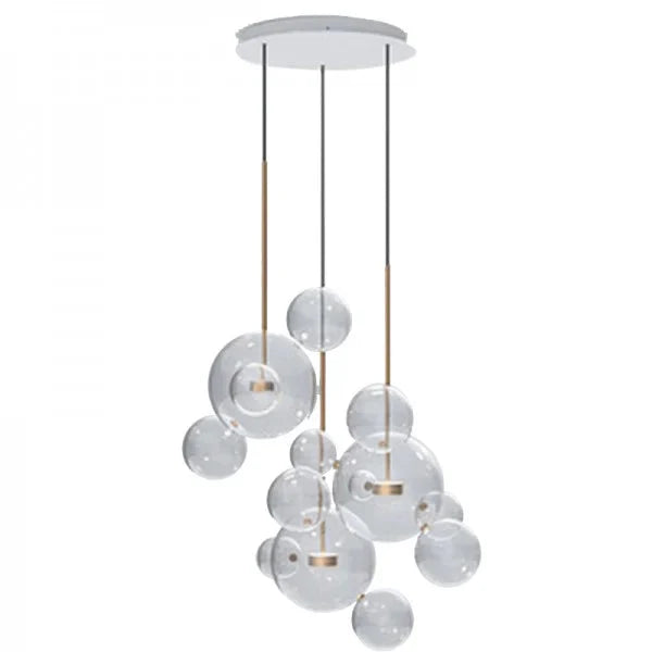 Spherical Pendant Light with Metal and Glass Finish