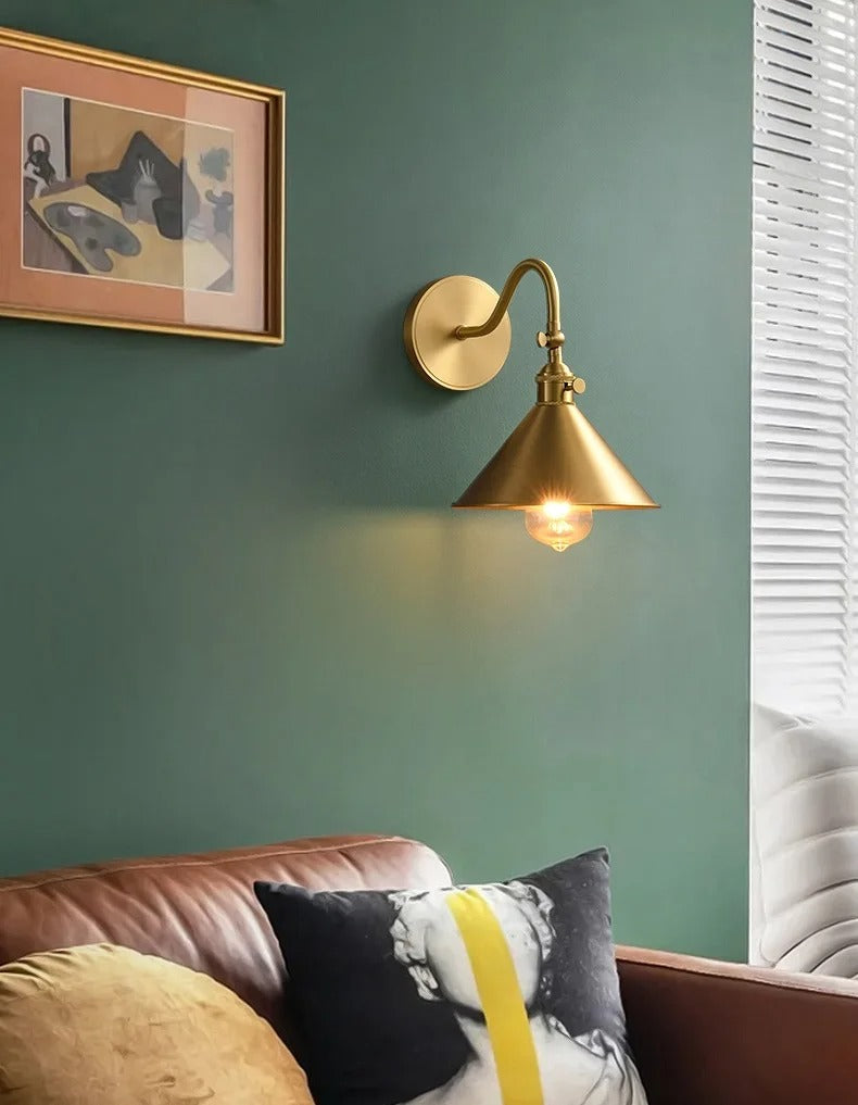 Adjustable arm wall sconce for living room