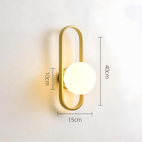 Wall lamp with frosted glass shade for living room