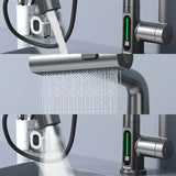 Pull-out kitchen faucet for small kitchen spaces - LED temperature indicator