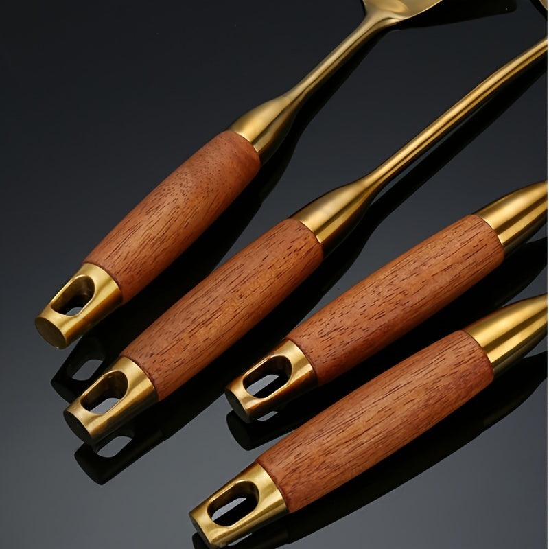 Aurora kitchen utensils close-up gold plating detail