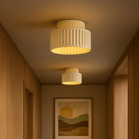 Drum Ceiling Light Fabric Shade Detail
