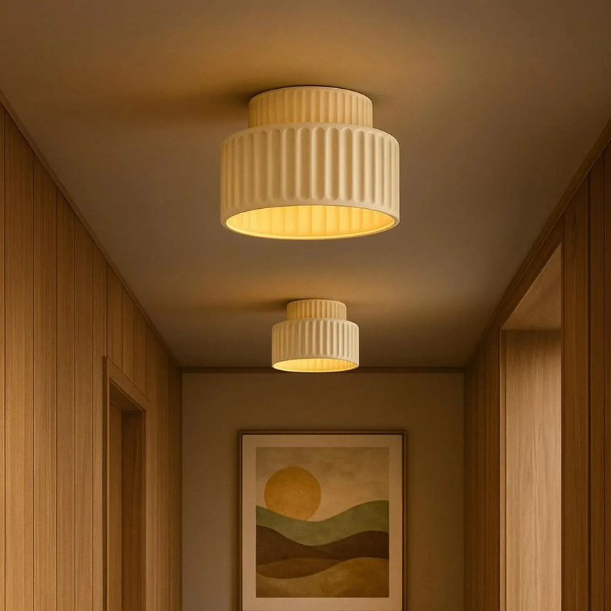 Drum Ceiling Light Fabric Shade Detail