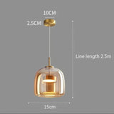 Dimension card for the 15 cm shade in amber